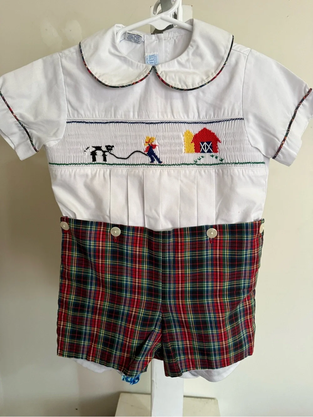 New Vive La Fete Smocked Farm Romper